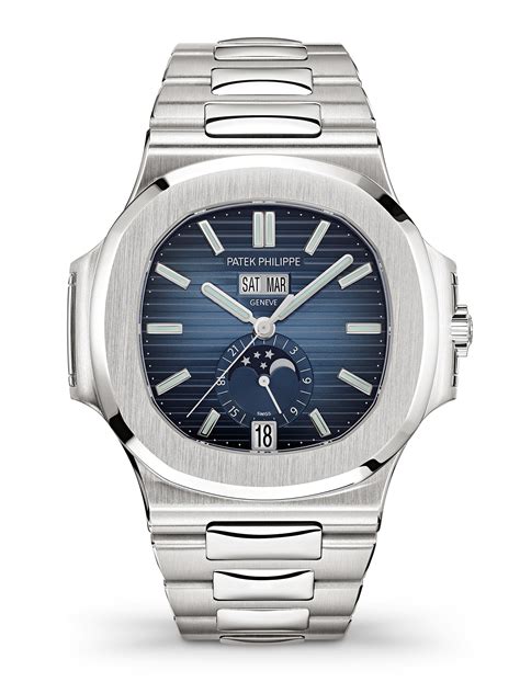 patek philippe nautilus moonphase blue|Patek Philippe Nautilus moon phase.